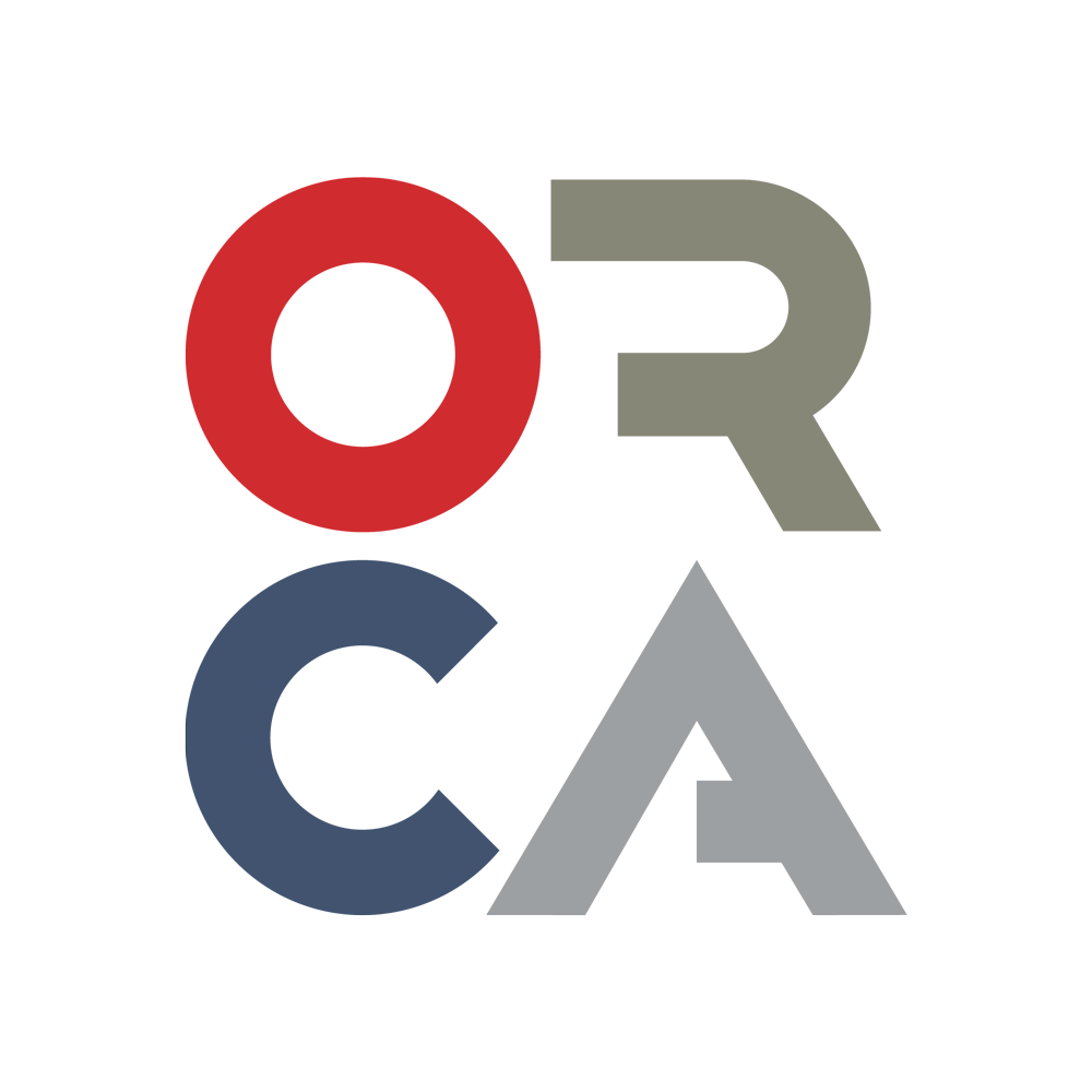 ORCA logo with red, gray, and blue letters on a white background