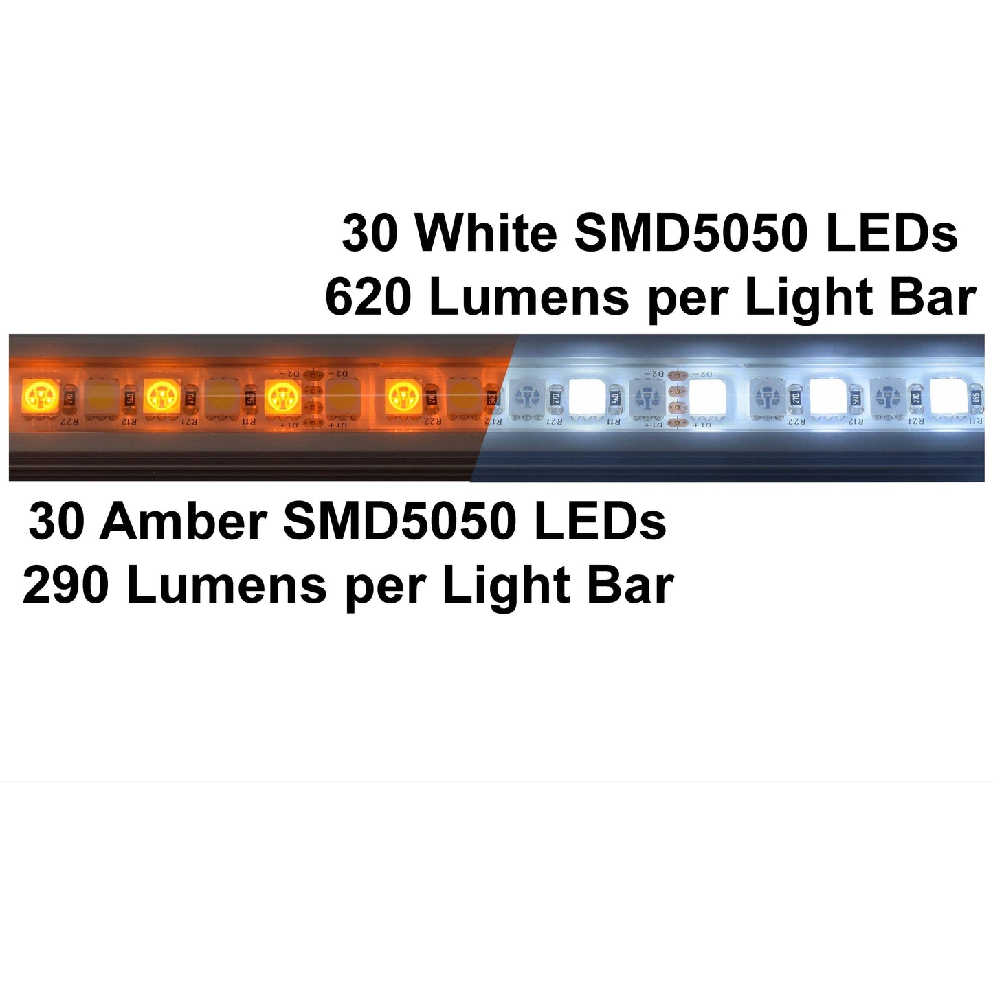Outdoor Connection Power Strip Light Bar Kit White/Amber - 2 Bar Kit